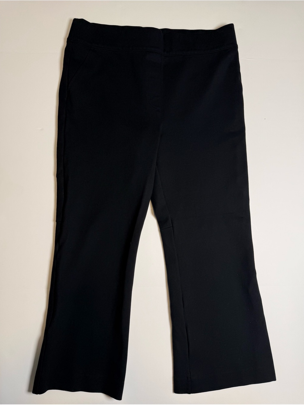 SPANX Womens 1X Black Cropped Flare Pants High Rise Stretch Office Classic